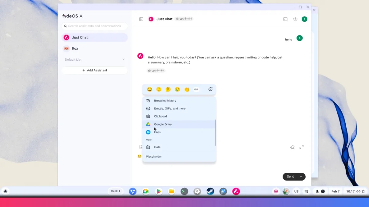 fyde os emoji and attachment box