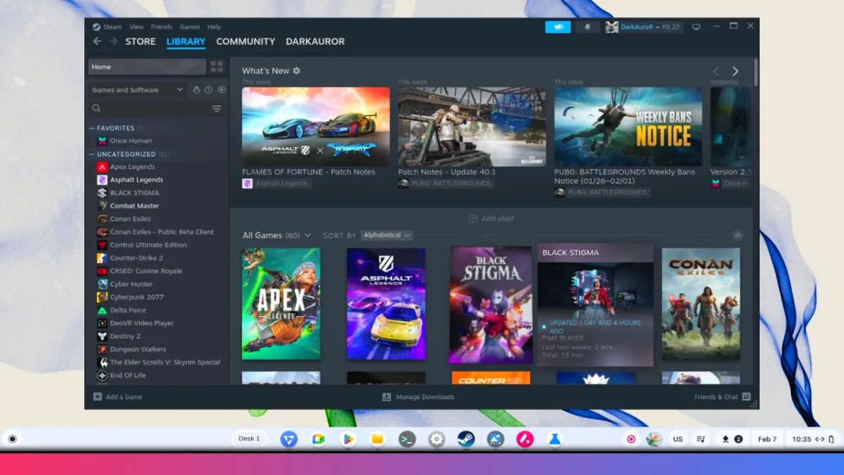 steam running on fyde os