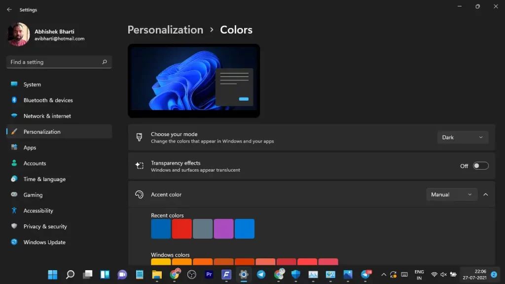 windows 11 personalization