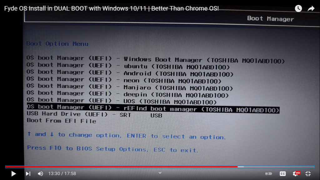install refind boot manager windows