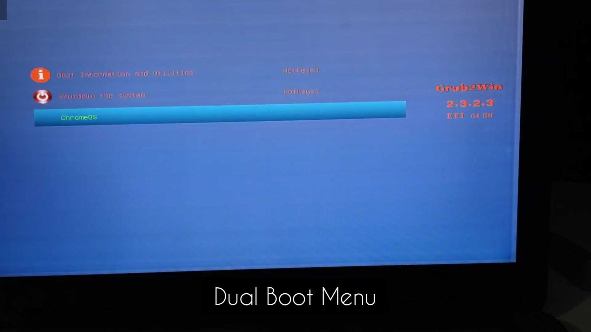 chrome os dual boot grub menu