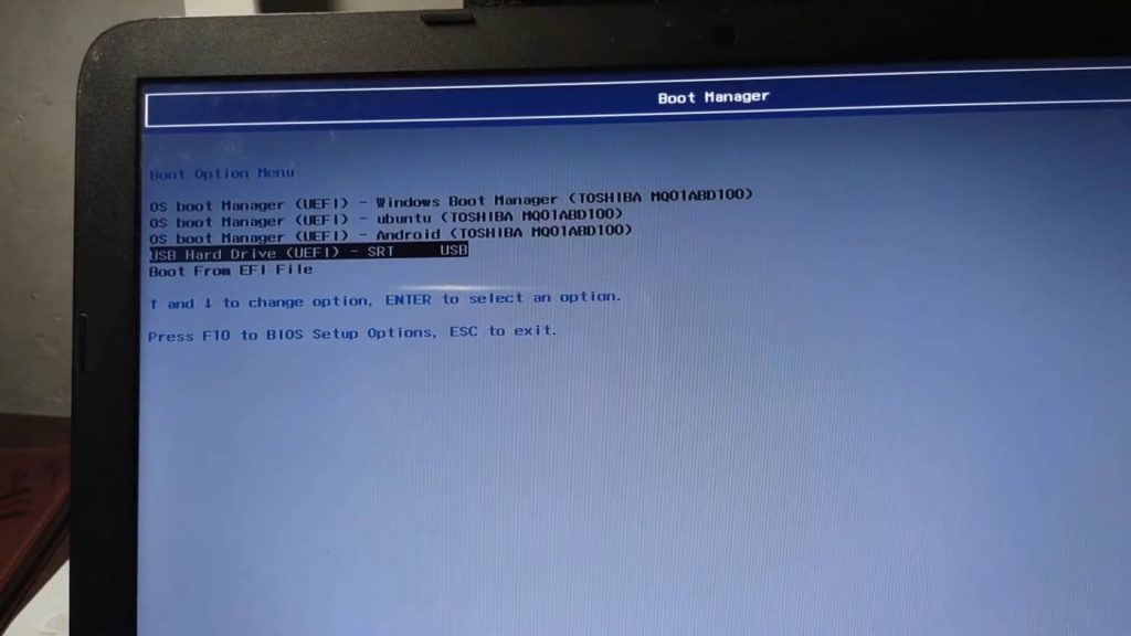 BIOS boot menu