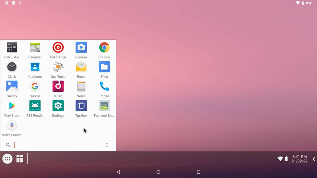 android x86 home screen