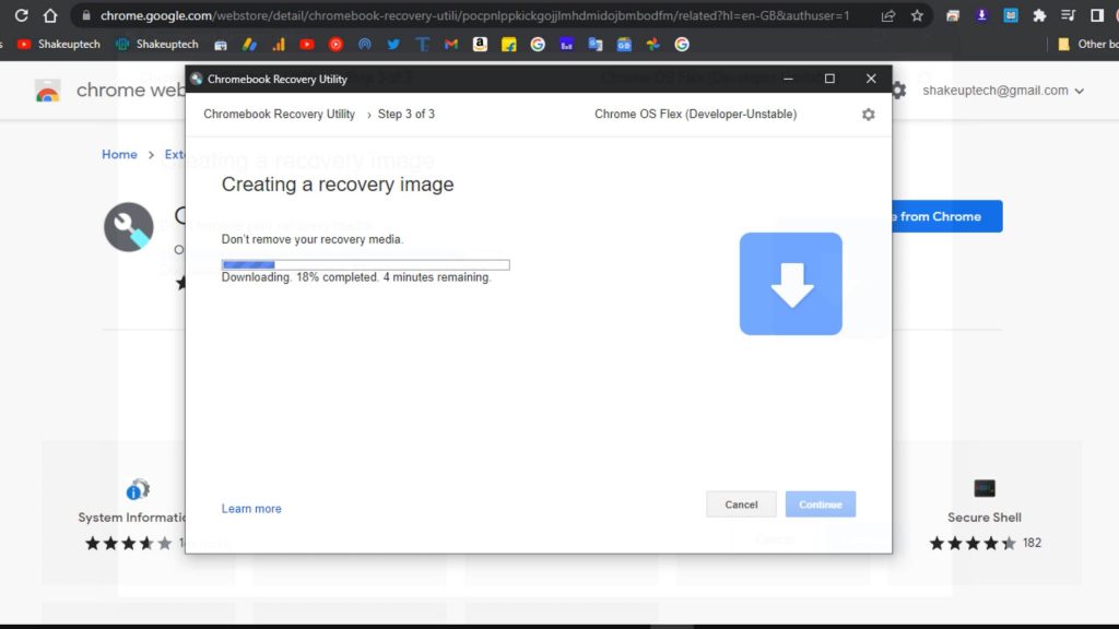 creating chrome os flex recovery image