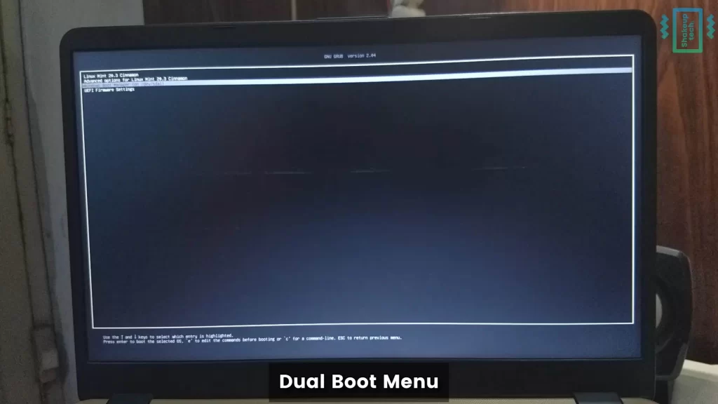 linux mint dual boot menu