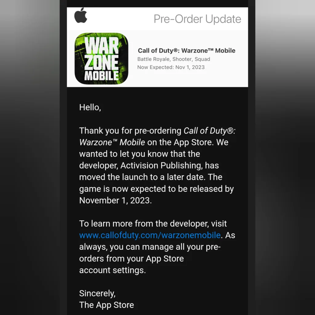 Call of duty Warzone Mobile release date 