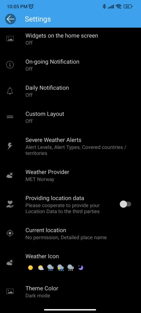 weawow weather app for Android