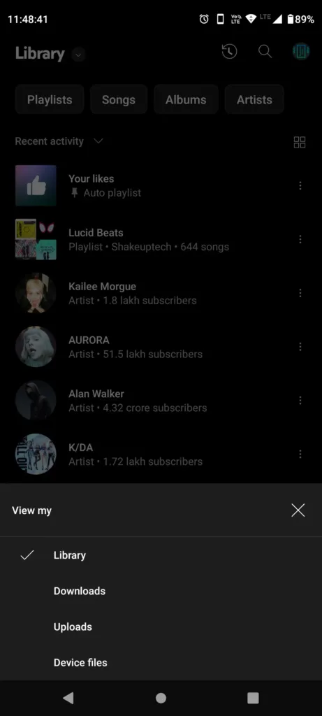 youtube music - device files