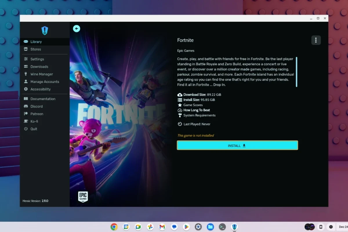 fortnite on chrome os with heroic games launcher