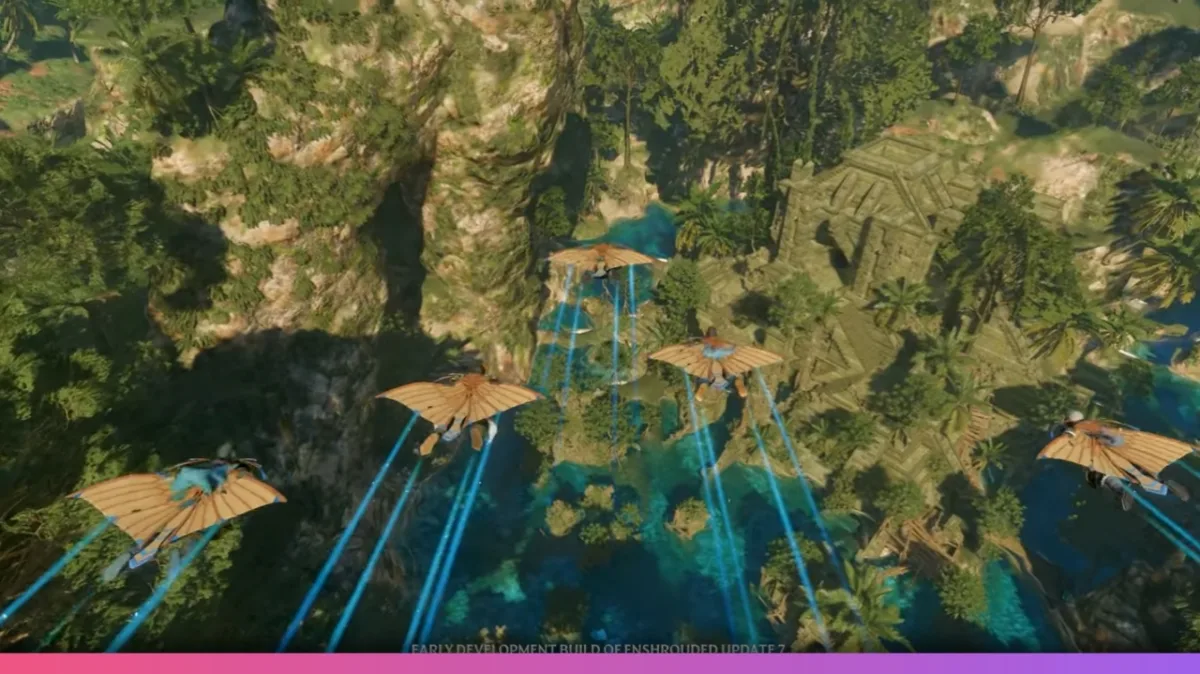 Enshrouded Water Update Reveals Floating Islands, Unique Furniture, and Flowing Water