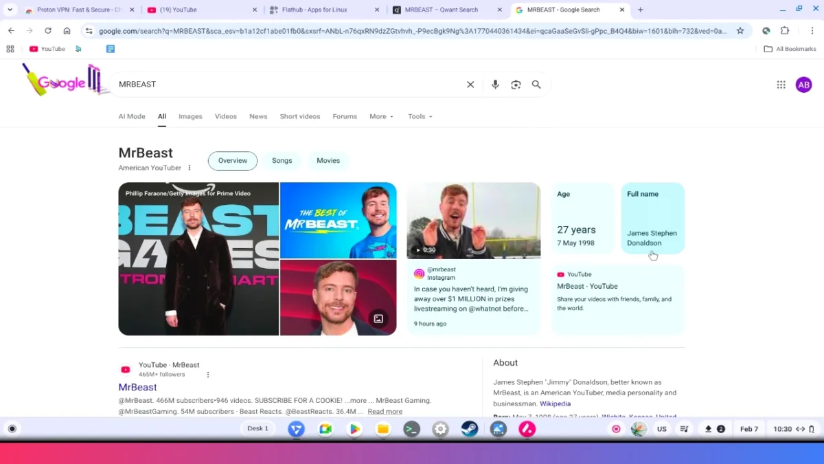 google search results