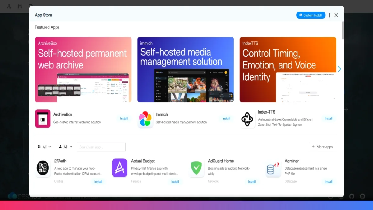 casaos app store on zimaboard