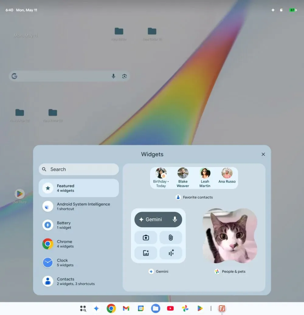 google aluminium os app launcher